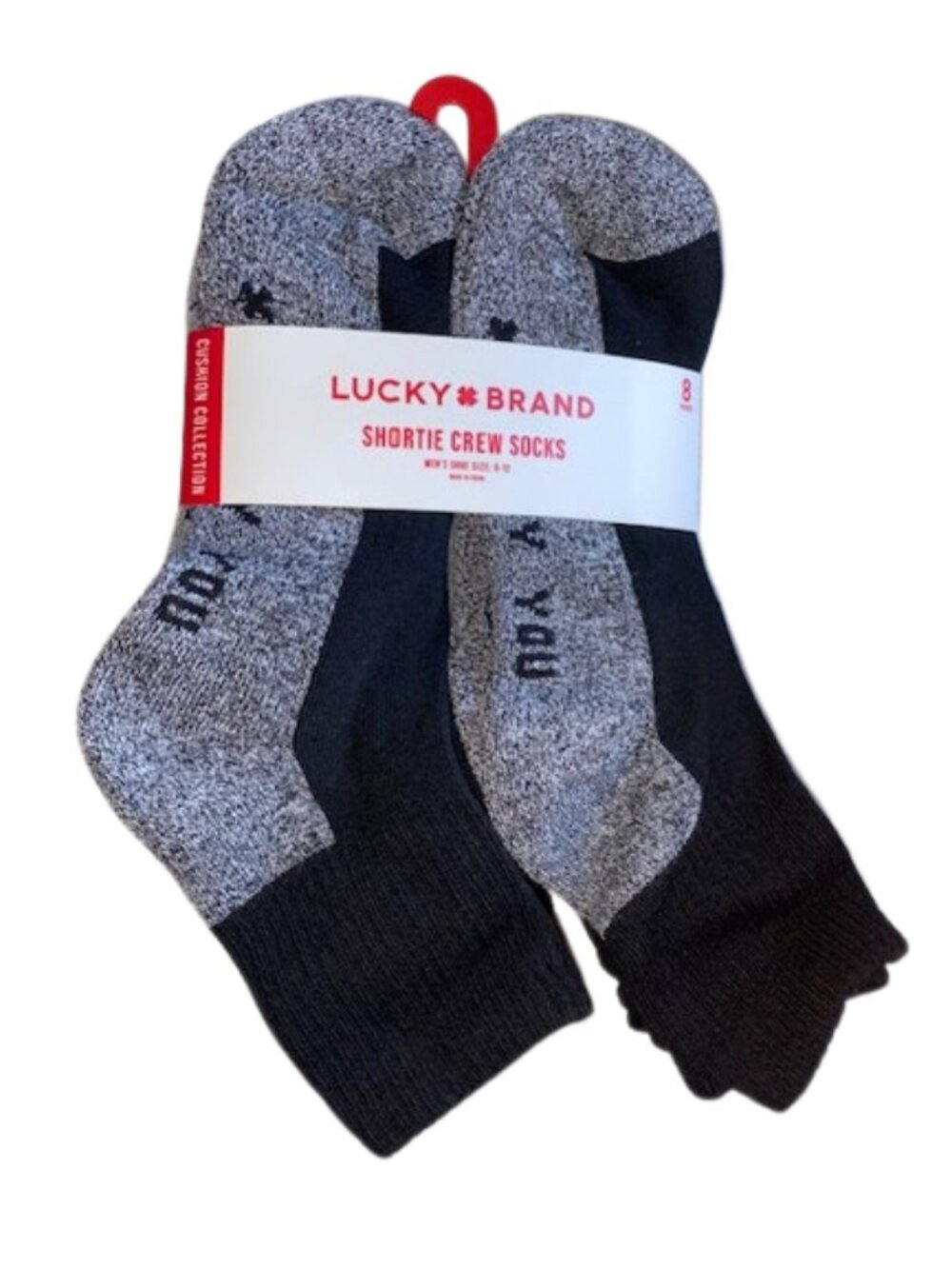 Lucky Brand 8 Pair Men's Shortie Crew Socks Cushion Collection